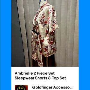 Ambrielle 2 Piece Set Sleepwear Shorts & Top Set Size M